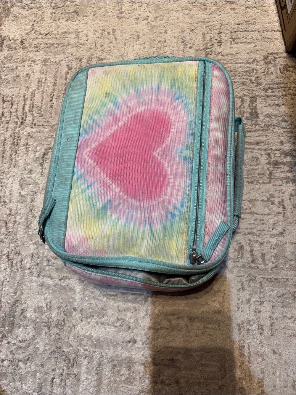 Pottery barn Tie-Dye Heart Lunch Tote - Pastel Pink & Aqua